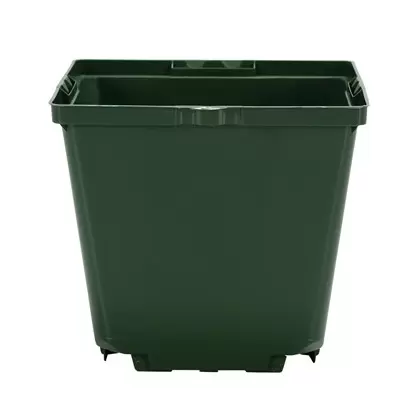DLN 04.50 SQUARE QUICK LOCK POT WITH WAVE LOCK TAG SLOT GREEN, 660 PER CASE, 40 CASES PER PALLET, 4.25in OD x 3.835in H, 1.6 Pint, .752 Liter