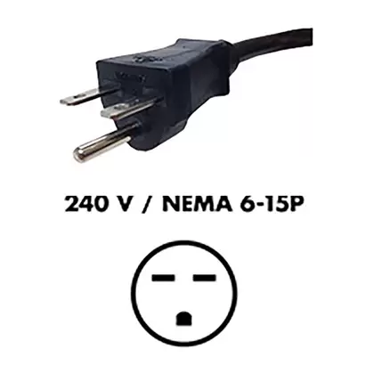 Fluence AC Cord, 6' ( 1829mm ), NEMA 6-15P Plug to M19 Push Lock Connector, Max 250V AC 10/CS