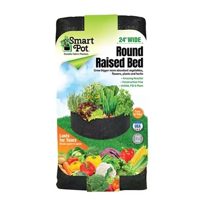 Smart Pot 24" Round Raised Bed Black