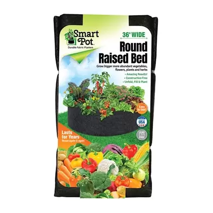 Smart Pot 36" Round Raised Bed Black