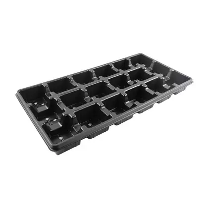 Grower Select 03.50 Square Transport Tray 18 PS Black 110/CS