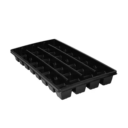 T. O. Plastics 02.50 Square Pot Tray 32 Count Press Fit Tray Black 50 Per Case 48 Cases Per Pallet