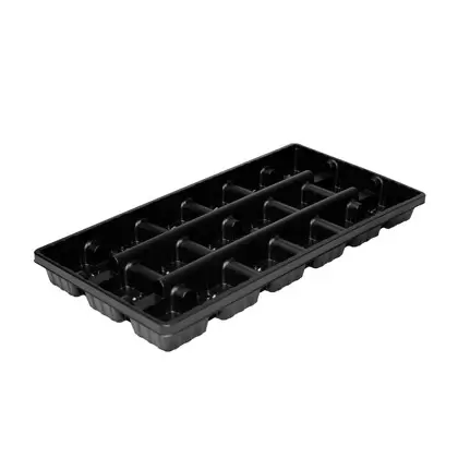T. O. Plastics 03.50 Square Pot Tray 18 Count Press Fit Tray Black 50 Per Case 48 Cases Per Pallet