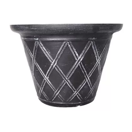 GROWER SELECT ENVIROBLEND 16IN LATTICE PLANTER WEATHERED BLACK 12/CS