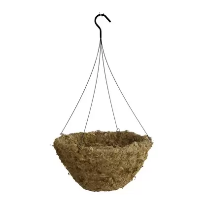 Grower Select 16.00 Hanging Basket Sphagnum Moss w/ Liner and Hanger Round Bottom 16/CS - 3.8gal/15L Liquid Volume Capacity