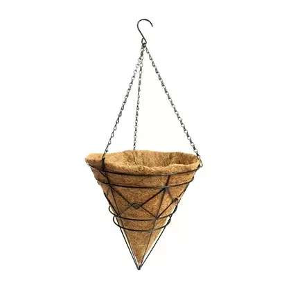 Gardener Select 12" Black Plaid Cone Hanging Basket 12"wx12"h 6/CS