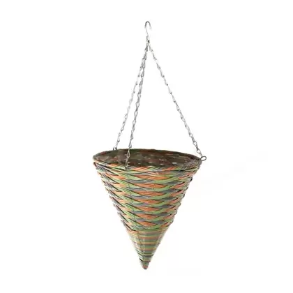 Gardener Select 12" Plastic Cone Hanging Basket Grey/Orange/Green 20/CS