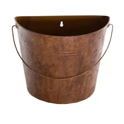 Gardener Select 10.2" Half Round Wall Bucket Rusty 10.2"x5.1"x8.7" 12/CS