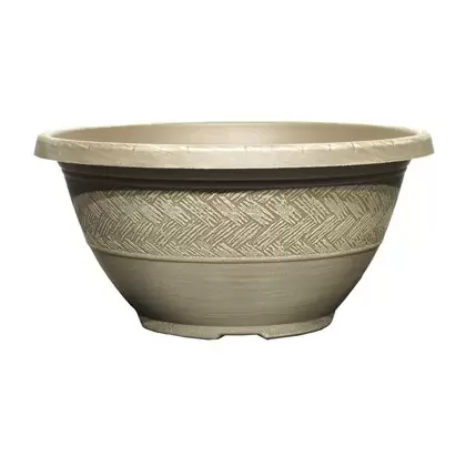 Grower Select 12.00 Rattan Bowl ACP Aged Cappuccino 50/CS