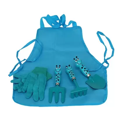 Gardener Select 5pc Kids Tool Set - Apron, Trowel, Rake, Fork & Cotton Gloves