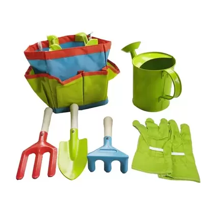 Gardener Select 6pc Kids Tool Set - Trowel, Fork, Spade, Bag, Glove & Watering Can