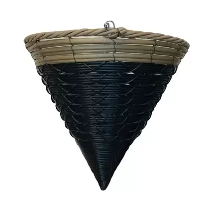 Gardener Select 14" Cone Hanging Basket Gray Tan Band Wicker 20/CS