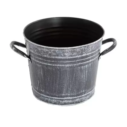 Gardener Select 8" Bucket Planter Antique Black 8"x6.3"x6.5" 12/CS