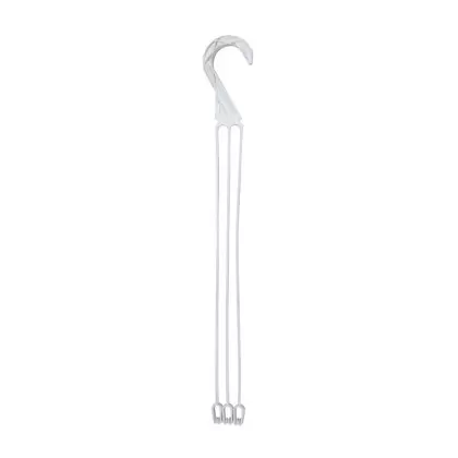 DLN E10L LONG 3 STRAND PLASTIC HANGER WHITE 50/BG 9BG/CS