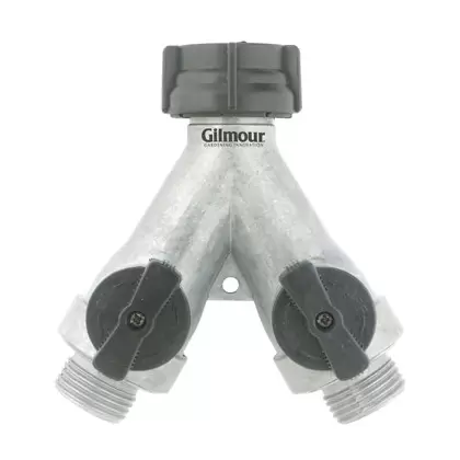 Gilmour Zinc Dual Y w Shut Off Valves