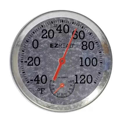 Headwind 8" EZ Read Metal Dial Thermometer/ Hygrometer Antique Aluminum