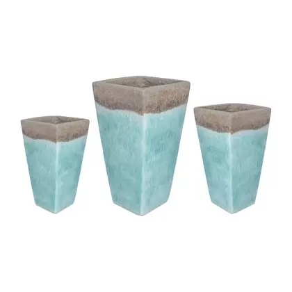 MCarr 15pc Tall Smooth Planter Pallet Volcanic Milky Blue