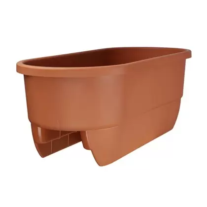 Apollo 24" Dual Deck Rail Planter Terra Cotta