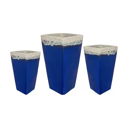 MCarr 15pc Tall Smooth Planter Pallet Volcanic Light Blue