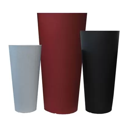 Tusco 32" Cosmo Tall Round Planter Black