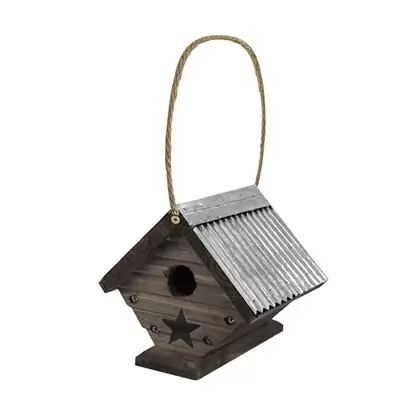 Woodlink Rustic Farmhouse Wren House with Galvanized Roof