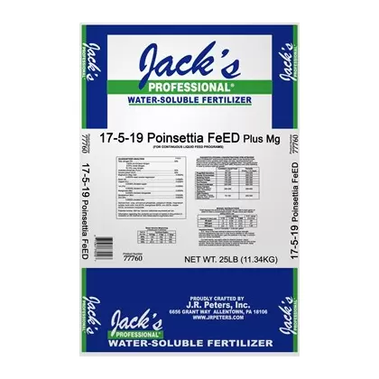 Jacks Prof Poinsettia FeED + Mg 17-5-19 25Lb (80/Pl)