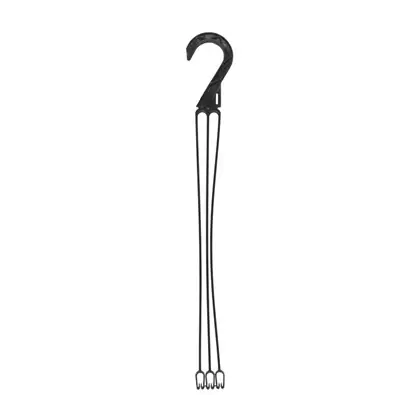 DLN E10L LONG 3 STRAND PLASTIC HANGER BLACK 50/BG 9BG/CS