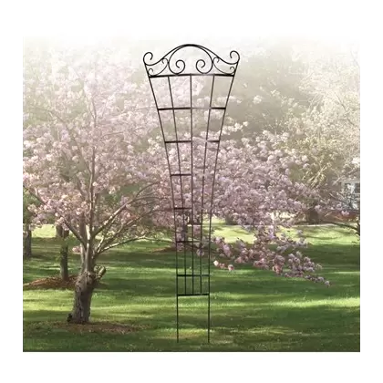 Panacea 84" Romantic Fan Curved Trellis Black