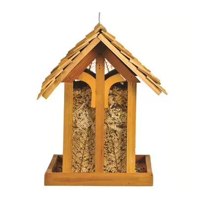 Perky Pet Wood Mountain Chapel Feeder Hang Or Post Mount