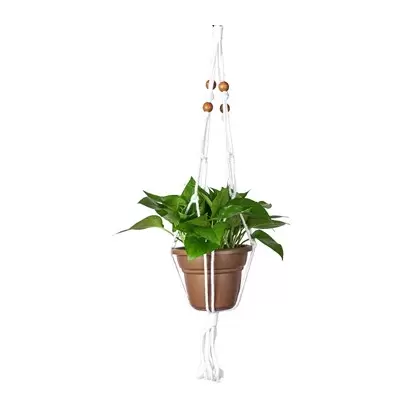 Primitive 30" Beaded Cotton Plant Hanger
