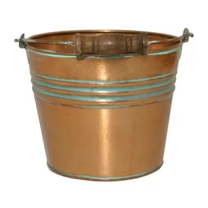 Robert Allen 6" Banded Planter w/ Handle Vintage Copper
