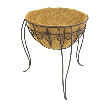Panacea 16" Plant Stand With Liner & Finial Black
