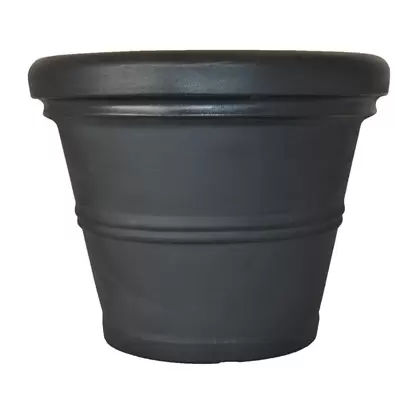Tusco 15.5" Rolled Rim Planter Black