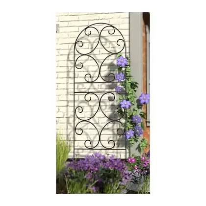Panacea 72" Scroll Trellis Black