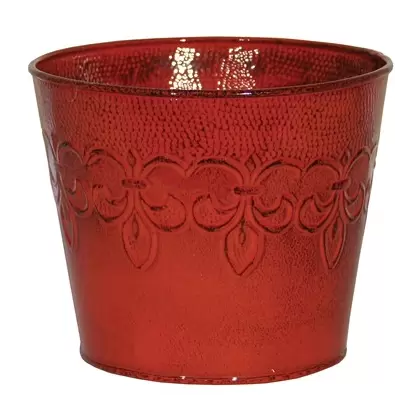 Robert Allen 6" Fleur De Lis Planter Cayenne