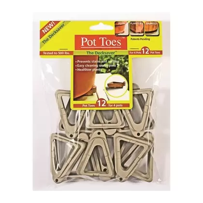 Plant Stand Pot Toes Light Gray 12PK Bag