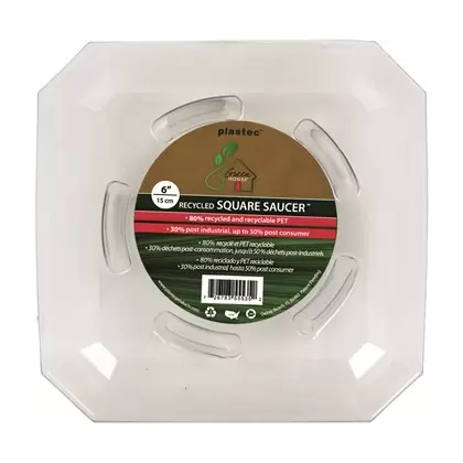Plastec 6" Square Recycled Saucer