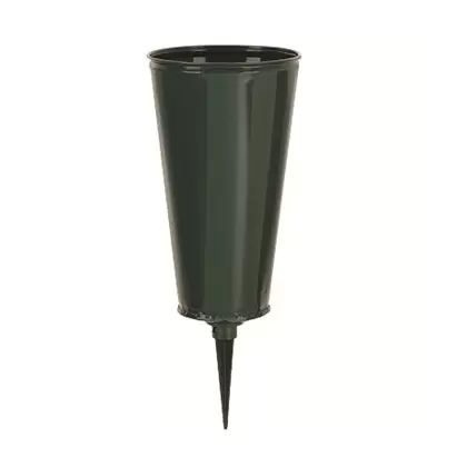 Memorial Vase 4" Green Small Flat Bottom