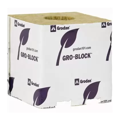 Grodan Gro-Block Improved GR10 - Large 4" (4x4x4) w/Hole - Loose On Pallet (1584/ Pallet)