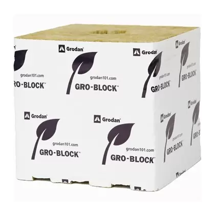 Grodan Gro-Block Improved Hugo (6x6x6) w/Hole - Carton (64/ Carton)
