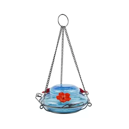 Natures Way 16oz Garden Top Fill Hummingbird Feeder Mason Jar Blue Glass