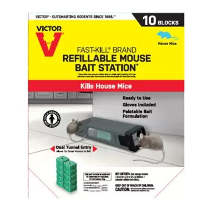 Victor 10pk Refillable Mouse Bait Station