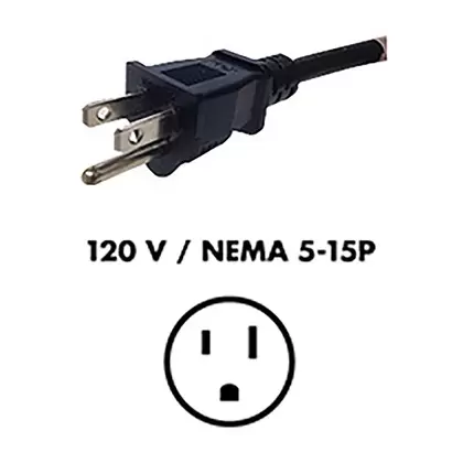 Fluence AC Cord, 15' ( 4572mm ), NEMA 5-15P Plug to M19 Threaded Connector 5/CA