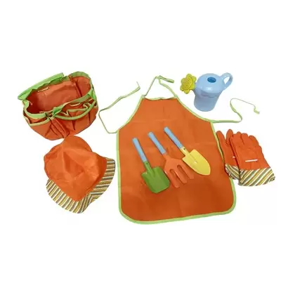 Gardener Select 8pc Kids Tool Set - Trowel, Fork, Spade, Apron, Gloves, Bag, Hat, Watering Can