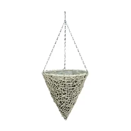 Gardener Select 14" Cone Hanging Basket White Wicker 20/CS