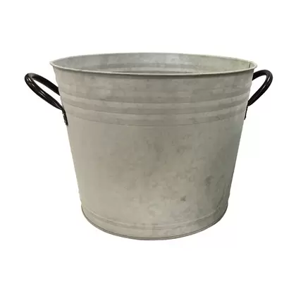 Gardener Select 11.8" White Metal Planter with Handles