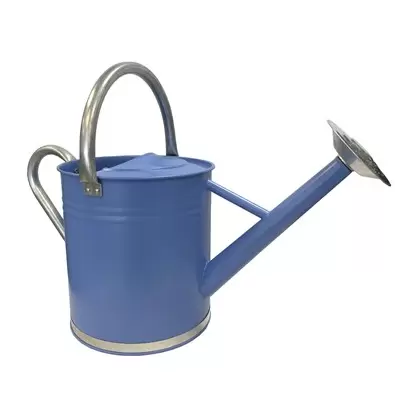 Gardener Select 3.5L .92G Watering Can Blue Galv with Galvanized Accents