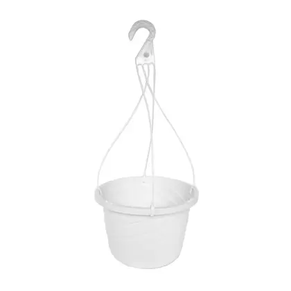 Grower Select 12.00 Twist Hanging Basket 2.32gal With 4-Strand Plastic Hanger White 50/CS