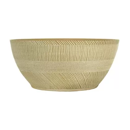 Grower Select 14.00 Sandthatch Bowl Powdered Ginger 2.8gal 20/CS - 14in OD x 6in H x 8.66in BD