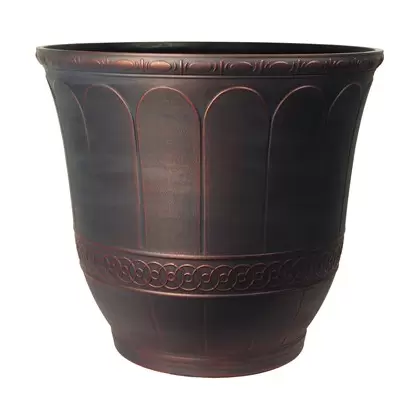 Grower Select 13.00 Scalloped Flare Planter Vintage Copper 4.1gal 25/CS - 13in OD x 11.5in H